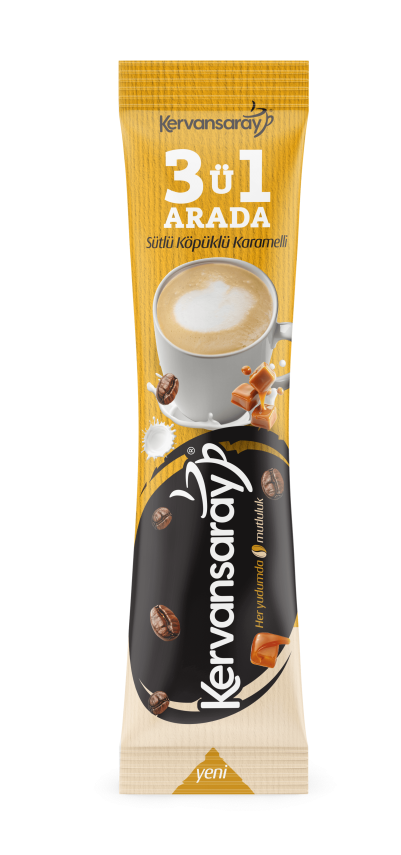 3'ü 1 Arada Sütlü Köpüklü Karamelli - 1